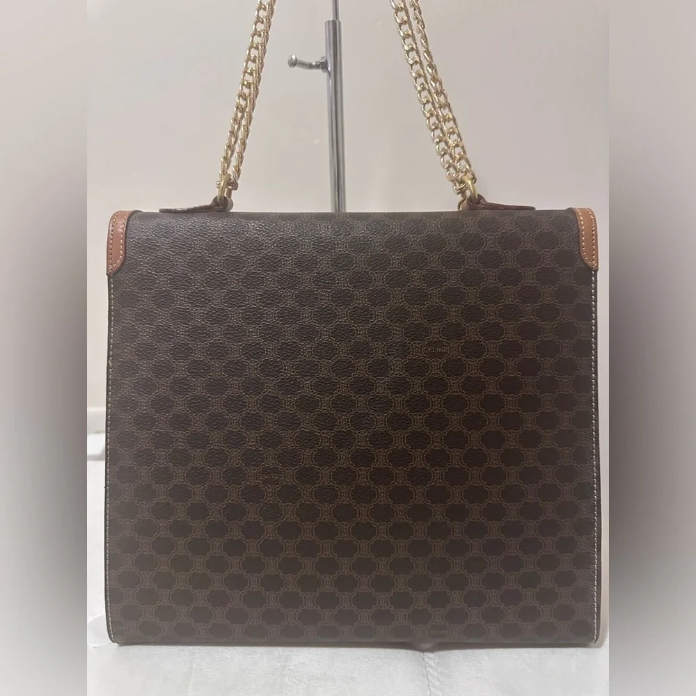 Celine Macadam Brown Canvas HandBag PVC - Picture 8 of 15